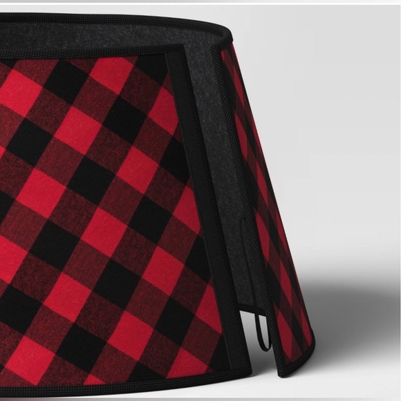 NWT 25" Roll-Up Buffalo Check Fabric Christmas Tree Collar Red/Black Wondershop - Picture 7 of 8